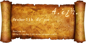 Anderlik Éva névjegykártya
