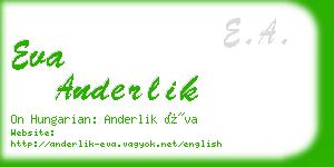 eva anderlik business card